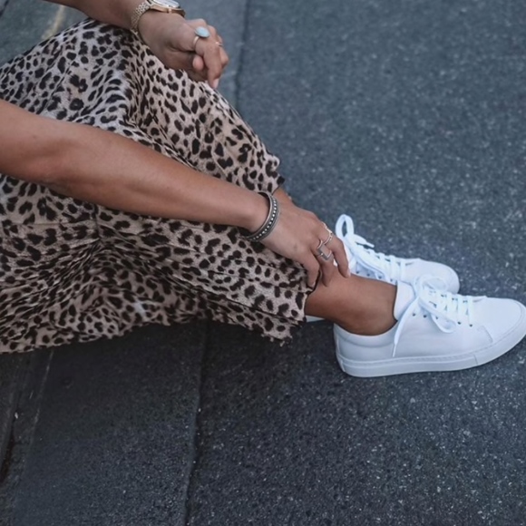 Cheetah Print Pleated Midi Skirt w/Drawstring - Picture 3 of 10